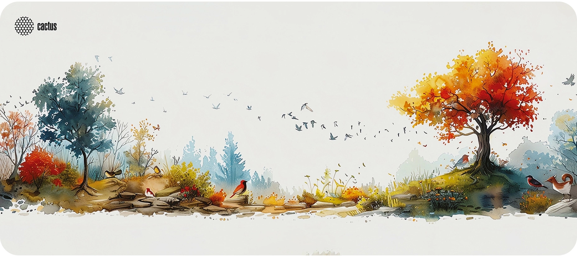 Коврик для мыши Cactus Forest watercolor 900x400x3мм (CS-MP-PRO16XXL)