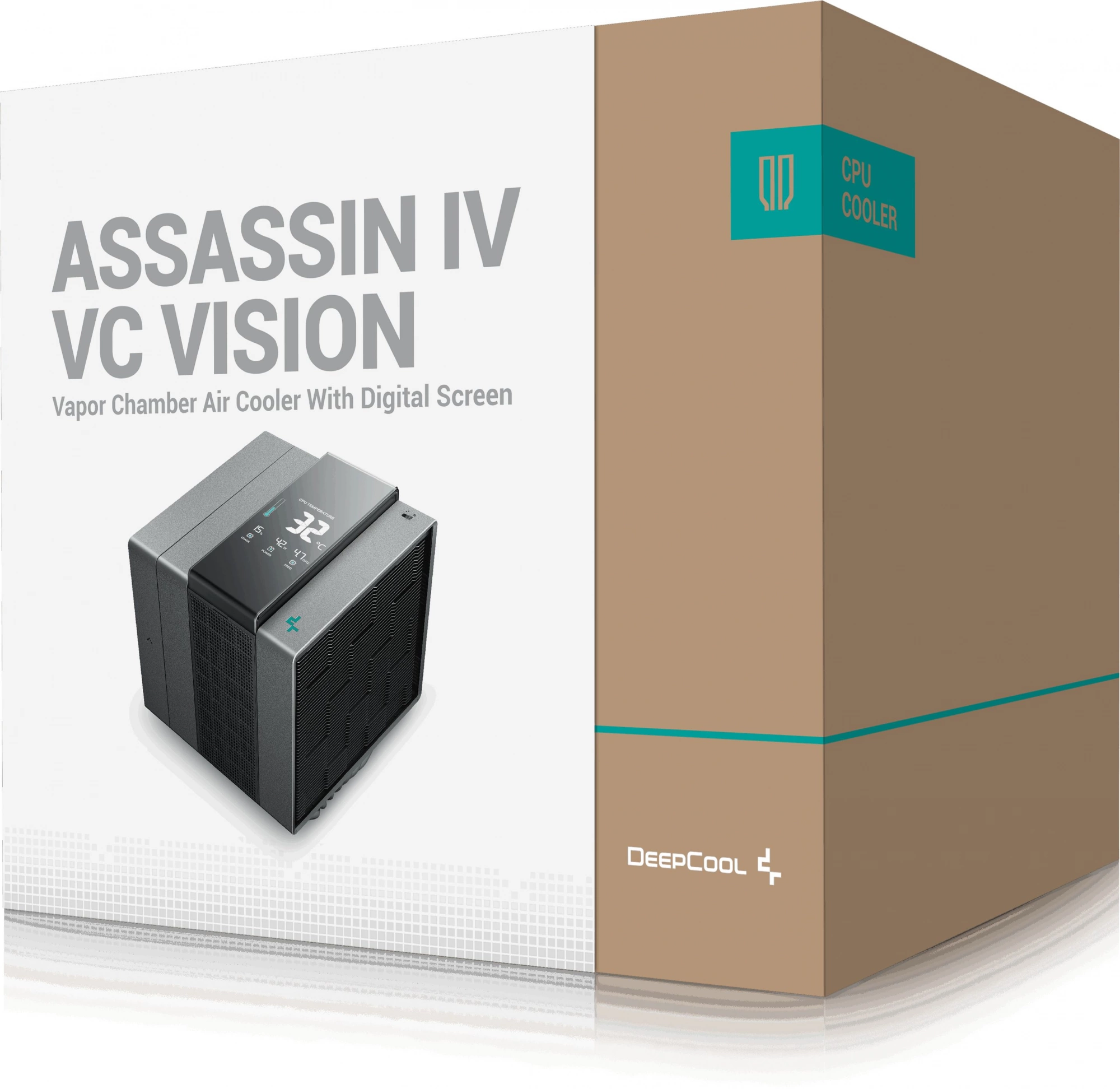 Устройство охлаждения(кулер) Deepcool Assassin IV VC Vision Soc-AM5/AM4/1200/2066/1700/1851 черный 4-pin 22.6-29.3dB Al+Cu LCD 300W 1780gr Ret (R-ASN4-BKNVMD-G)