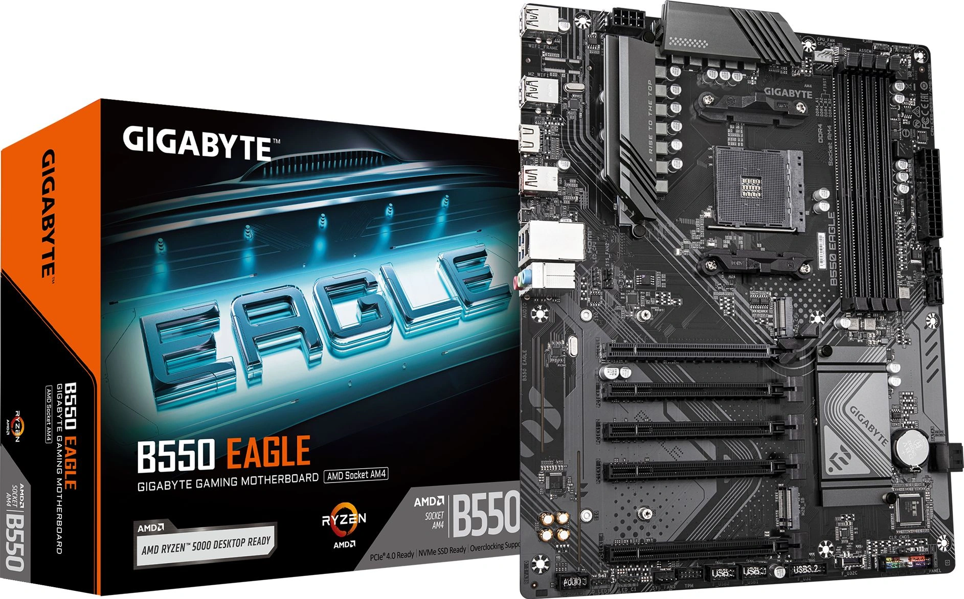 Материнская плата Gigabyte B550 EAGLE Soc-AM4 AMD B550 4xDDR4 ATX AC`97 8ch(7.1) GbLAN RAID+HDMI