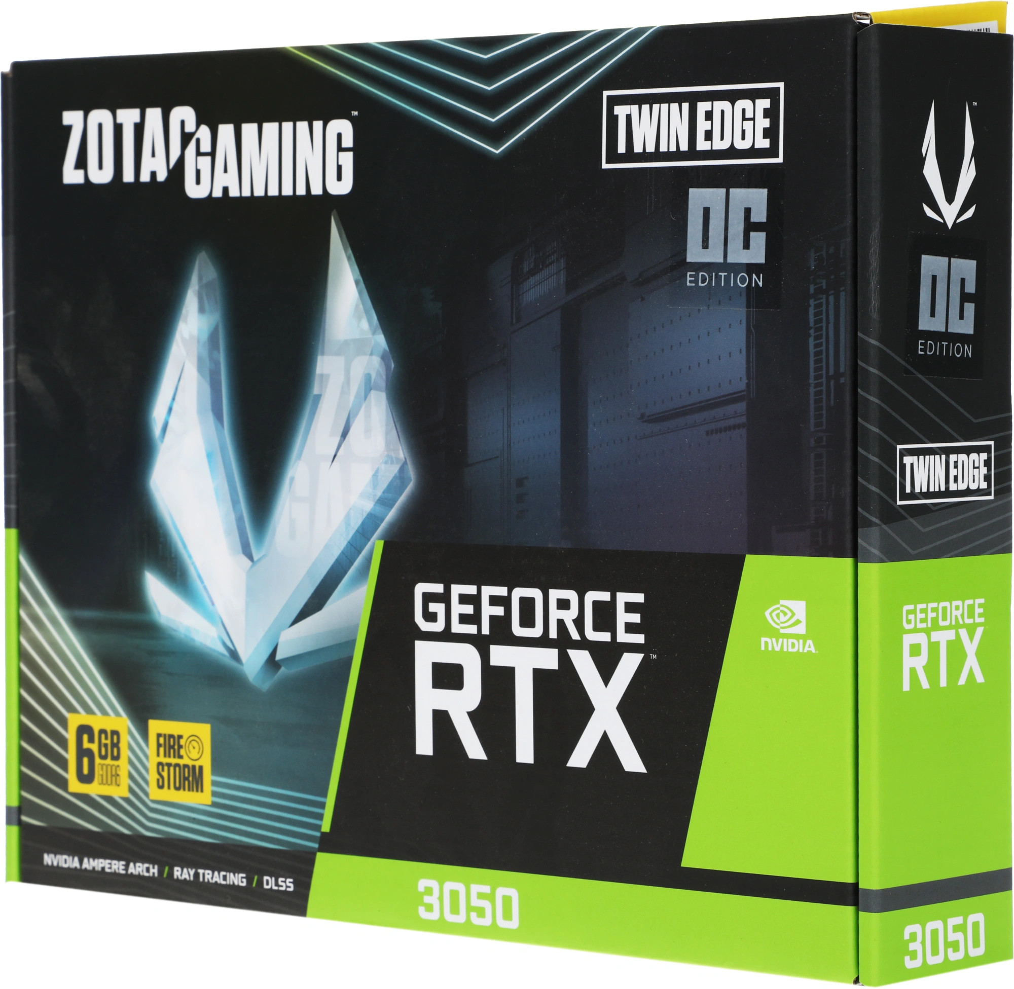 Видеокарта Zotac PCI-E 4.0 RTX 3050 TWIN EDGE OC NVIDIA GeForce RTX 3050 6Gb 96bit GDDR6 1477/14000 HDMIx1 DPx3 HDCP Ret