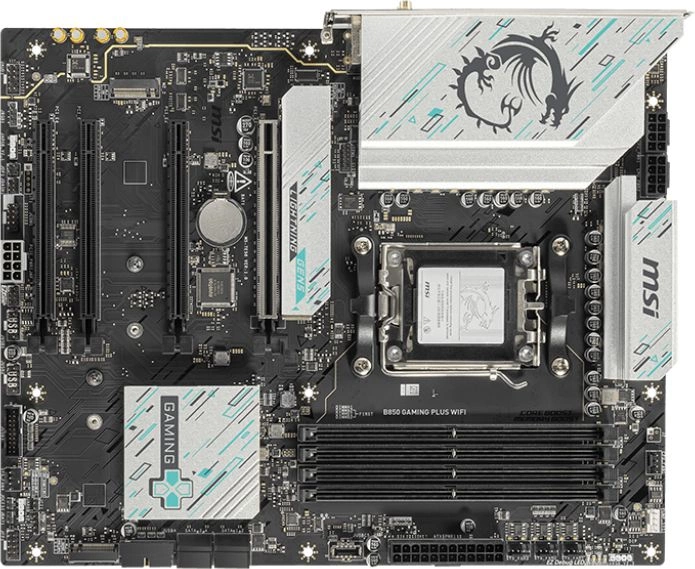 Материнская плата MSI B850 GAMING PLUS WIFI  Socket AM5 AMD B850 4xDDR5 ATX AC`97 8ch(7.1) 5Gigabit RAID+DP