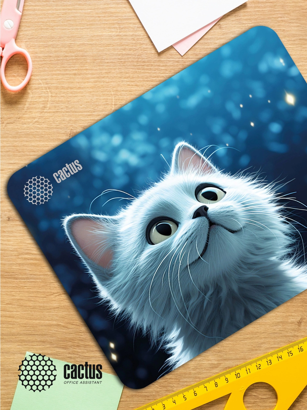 Коврик для мыши Cactus White Cat 300x250x3мм (CS-MPC-D11M)