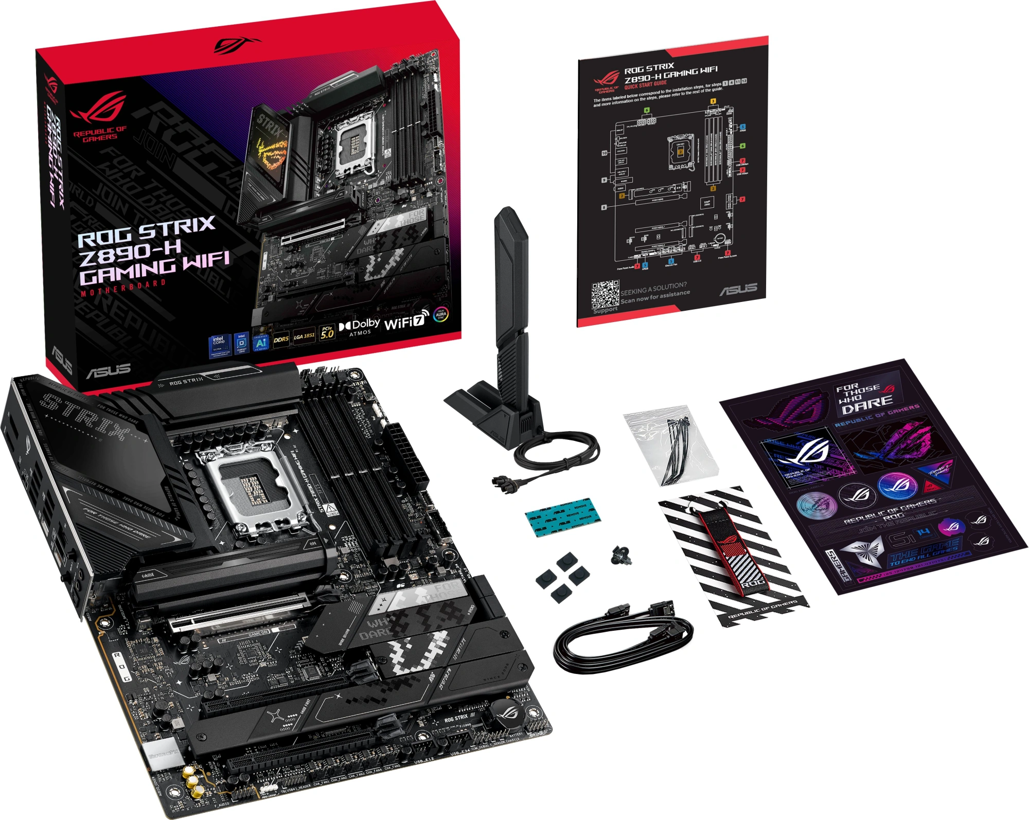 Материнская плата Asus ROG STRIX Z890-H GAMING WIFI Soc-1851 Intel Z890 4xDDR5 ATX AC`97 8ch(7.1) 5Gigabit RAID+HDMI+DP