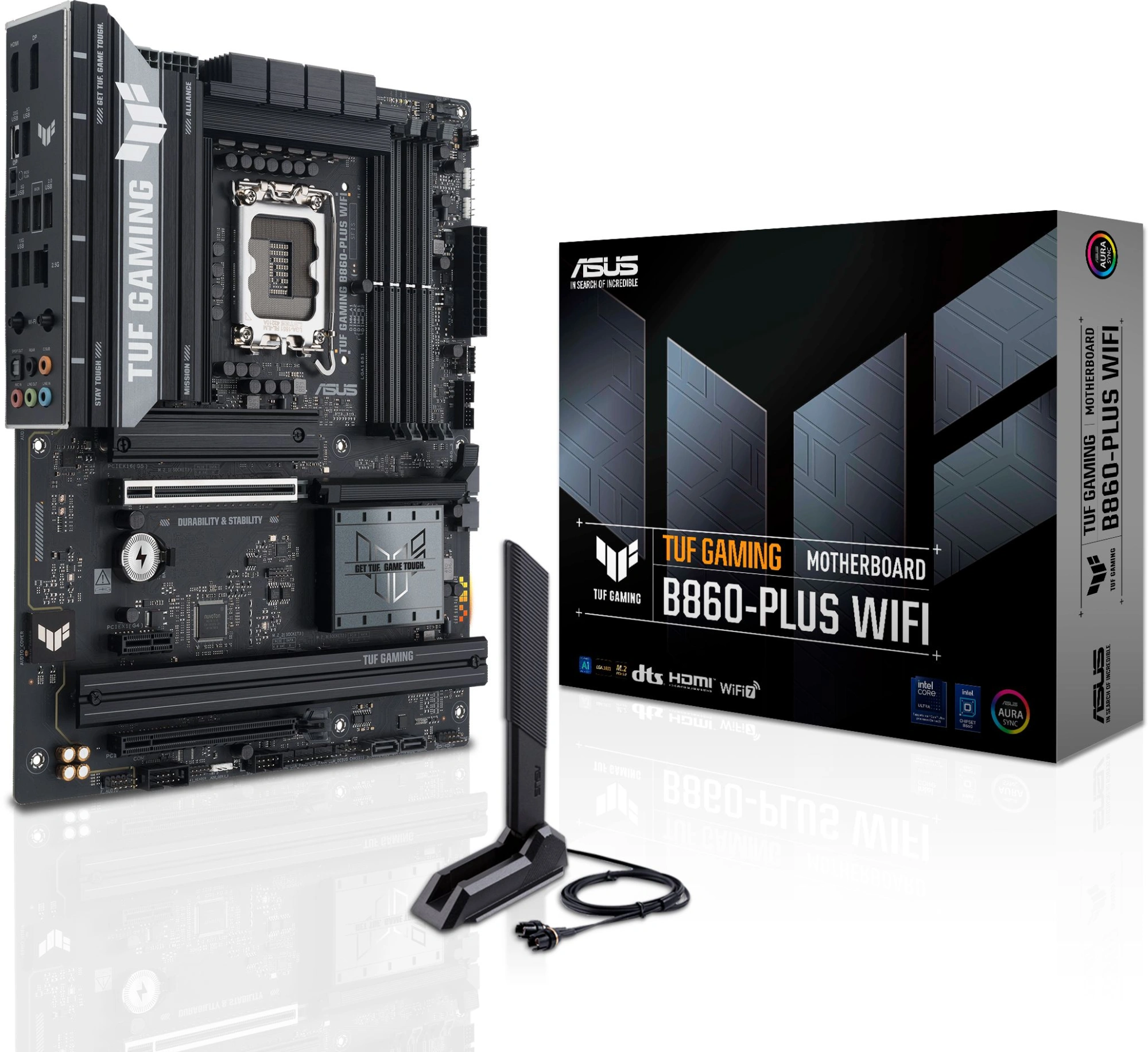 Материнская плата Asus TUF GAMING B860-PLUS WIFI Soc-1851 Intel B860 4xDDR5 ATX AC`97 8ch(7.1) 2.5Gg RAID+HDMI+DP