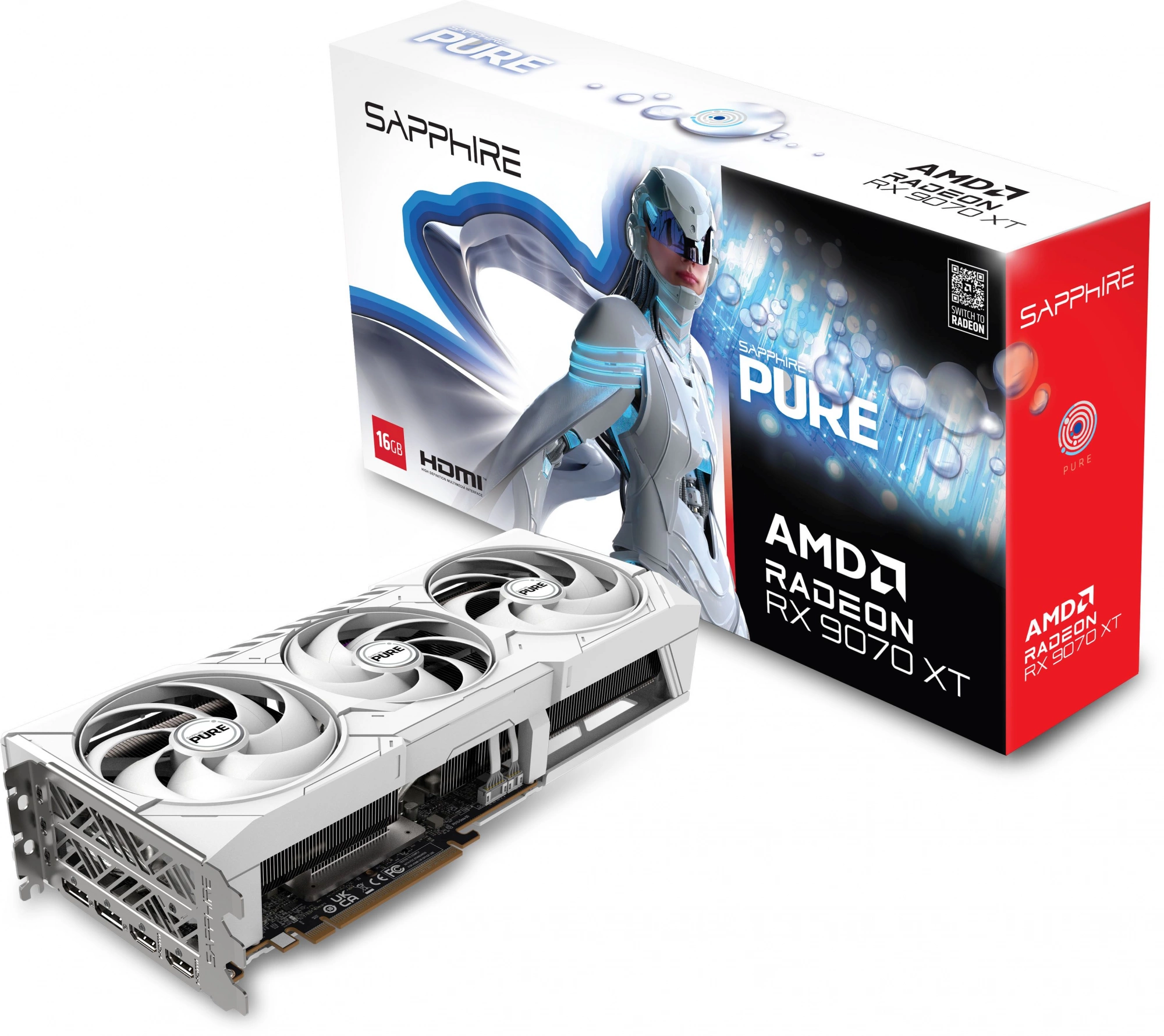 Видеокарта Sapphire PCI-E 5.0 11348-02-20G PURE AMD RADEON RX 9070 XT GAMING OC 16GB DUAL AMD Radeon RX 9070XT 16Gb 256bit GDDR6 2460/20000 HDMIx2 DPx2 HDCP Ret