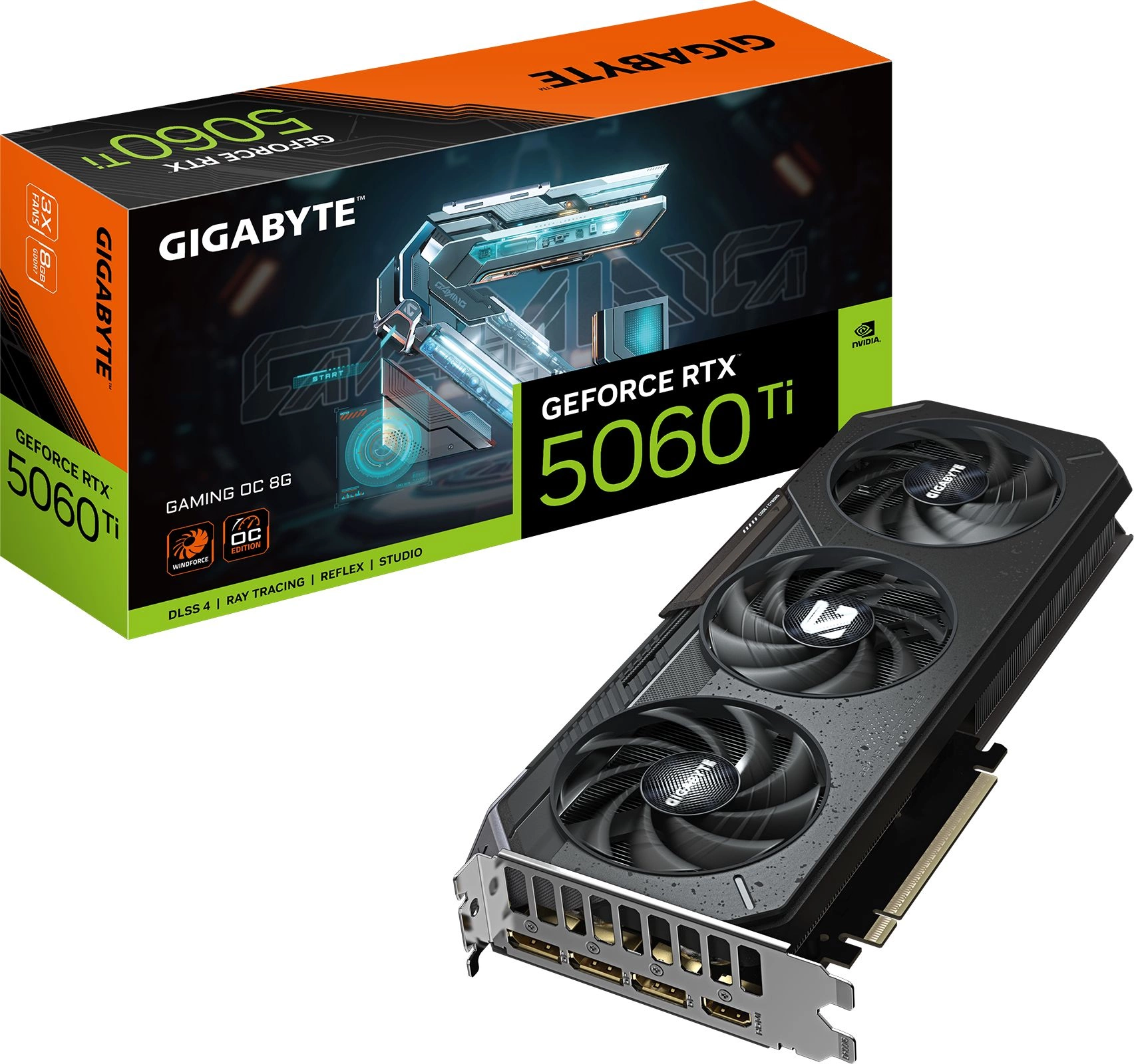 Видеокарта Gigabyte PCI-E 5.0 GV-N506TGAMING OC-8GD 1.0 NVIDIA GeForce RTX 5060TI 8Gb 128bit GDDR7 2572/28000 HDMIx1 DPx3 HDCP Ret