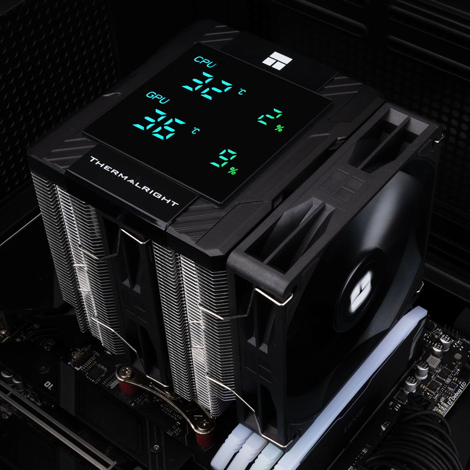 Устройство охлаждения(кулер) Thermalright Peerless Assassin 120 Digital Soc-AM5/AM4/1200/1700/1851 черный 4-pin 25.6dB Al+Cu LCD Ret (PA120-DIGITAL-BL)