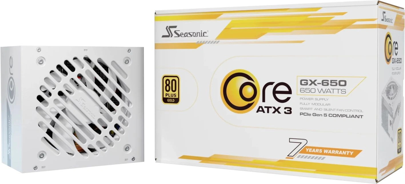 Блок питания Seasonic ATX 650W Core GX-650 SNOW 80+ gold (20+4pin) APFC 120mm fan 6xSATA Cab Manag RTL