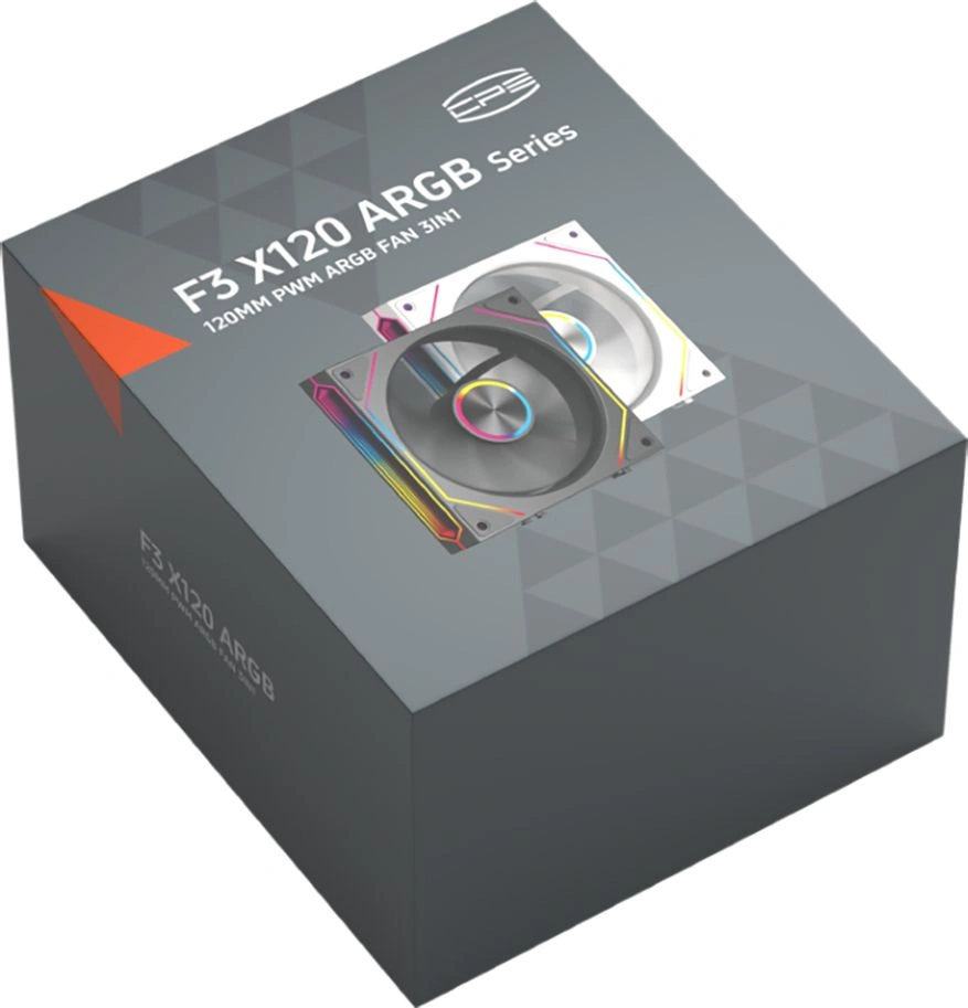 Вентилятор для корпуса PcCooler F3 X120 ARGB 120х120x25 черный 4-pin 28.4дБ (F3X120-BKAC112-GL) Ret