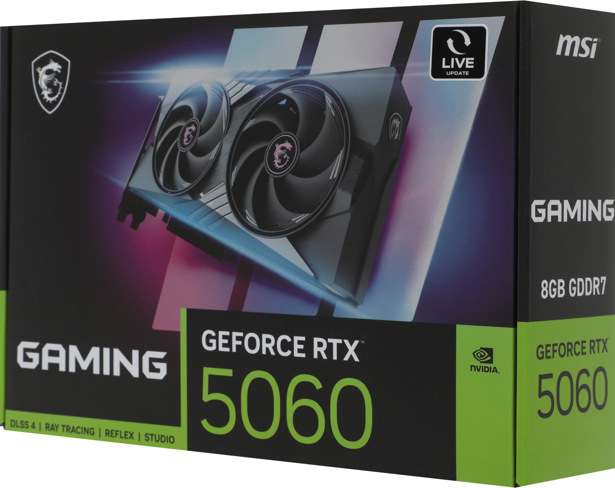Видеокарта MSI PCI-E 5.0 RTX 5060 8G GAMING NVIDIA GeForce RTX 5060 8Gb 128bit GDDR7 2497/28000 HDMIx1 DPx3 HDCP Ret