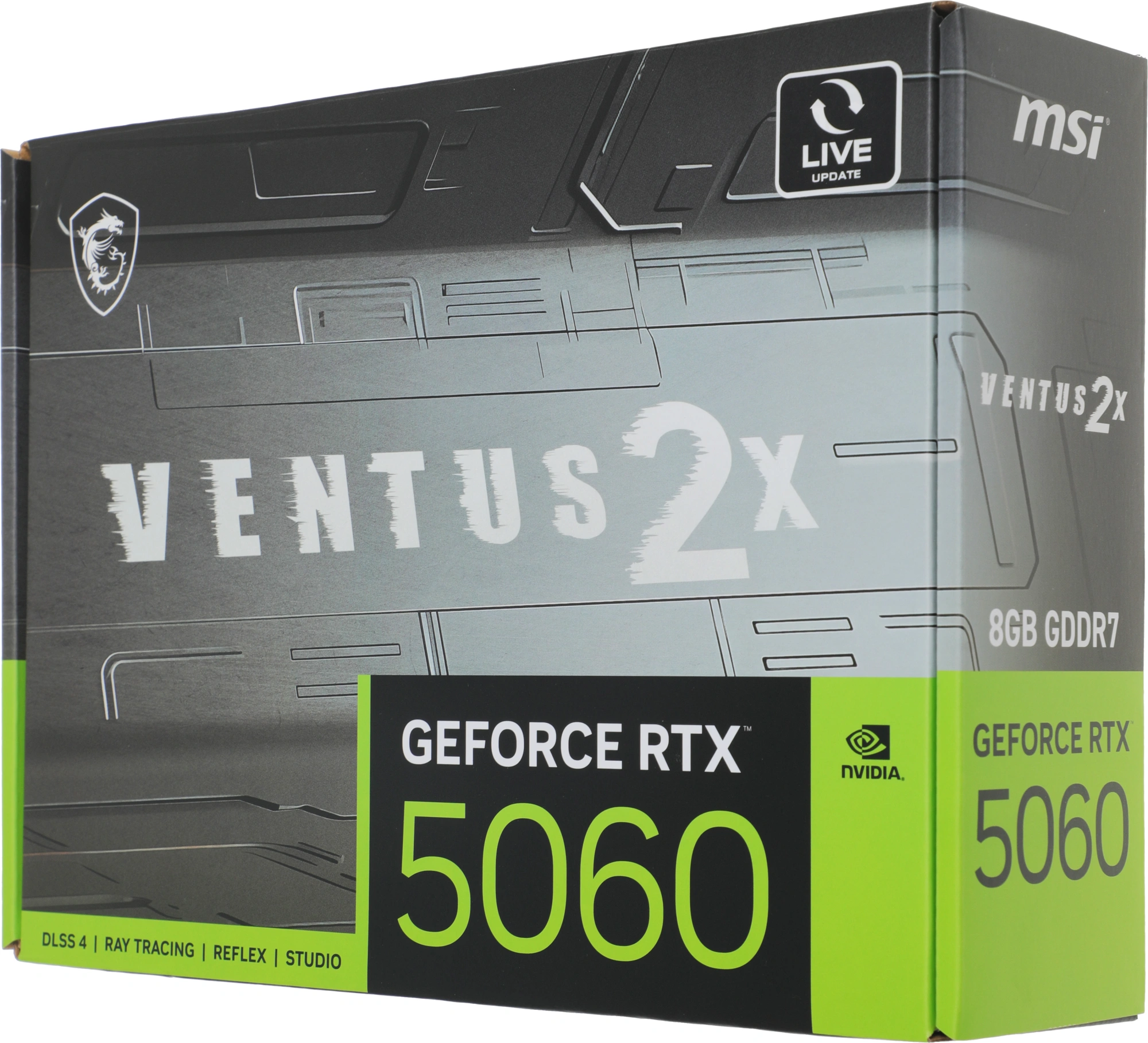 Видеокарта MSI PCI-E 5.0 RTX 5060 8G VENTUS 2X NVIDIA GeForce RTX 5060 8Gb 128bit GDDR7 2497/28000 HDMIx1 DPx3 HDCP Ret
