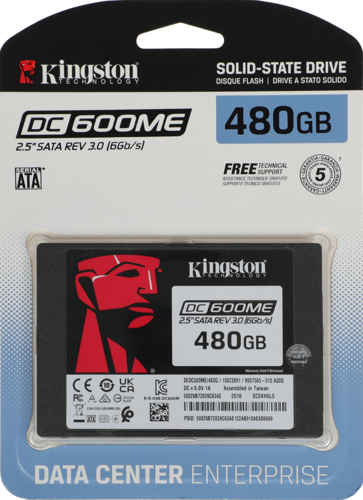 Накопитель SSD Kingston SATA-III 480GB SEDC600ME/480G DC600M 2.5