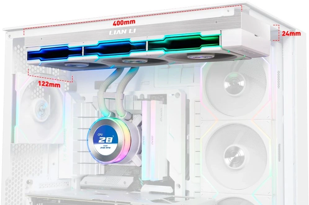 Система водяного охлаждения Lian-Li HydroShift II LCD-C 360TL ARGB Soc-AM5/AM4/1700/1851 белый 4-pin 33dB Al+Cu LCD Ret (G89.GHS2LCD36TW.R0)