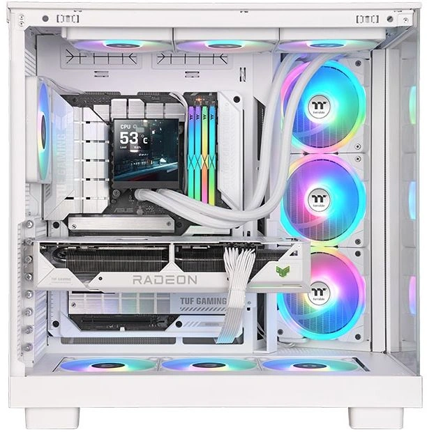 Система водяного охлаждения Thermaltake MAGFloe 420 Ultra Snow ARGB Soc-AM5/AM4/1200/1700/1851 белый 4-pin 34.5-38.8dB Al LCD 360W Ret (CL-W452-PL14SW-A)