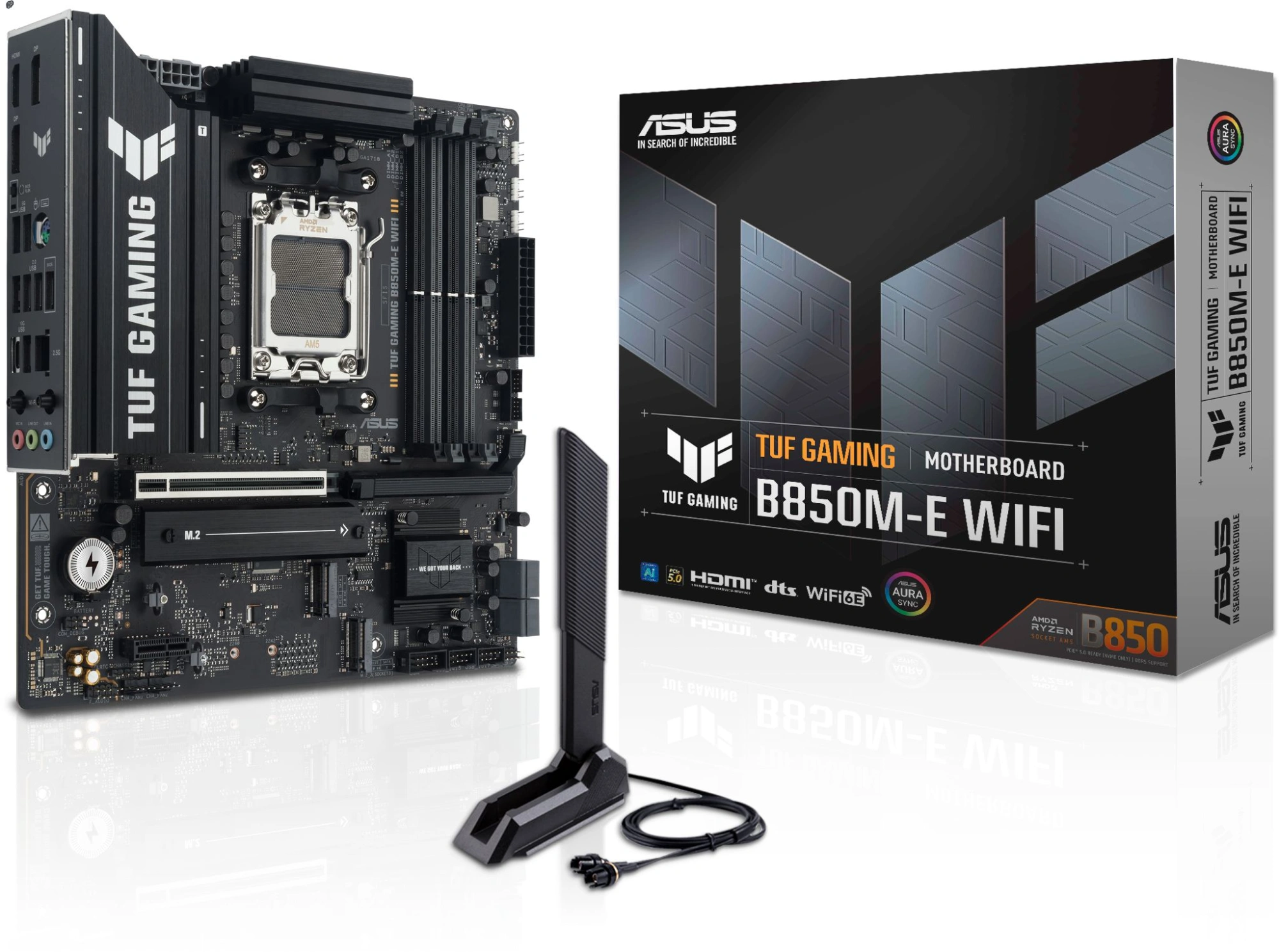 Материнская плата Asus TUF GAMING B850M-E WIFI Socket AM5 AMD B850 4xDDR5 mATX AC`97 8ch(7.1) 2.5Gg RAID+HDMI+DP