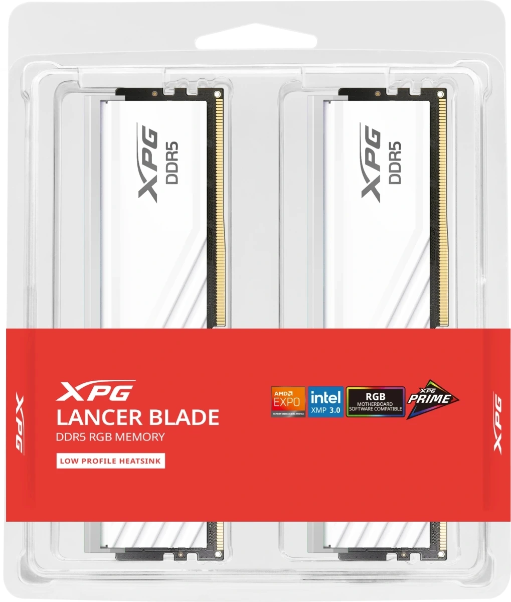 Память DDR5 2x16GB 6000MHz A-Data AX5U6000C3616G-DTLABRWH XPG Lancer Blade RGB RTL Gaming PC5-48000 CL36 DIMM ECC 288-pin 1.35В kit single rank с радиатором Ret