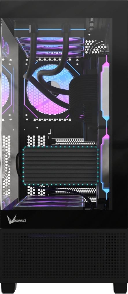 Корпус Formula Crystal E1 Floe черный без БП ATX 6x120mm 2xUSB3.0 audio bott PSU