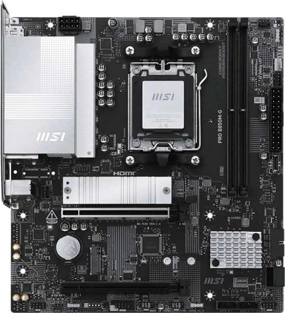 Материнская плата MSI PRO B850M-G Socket AM5 AMD B850 2xDDR5 mATX AC`97 8ch(7.1) 5Gigabit RAID+HDMI+DP