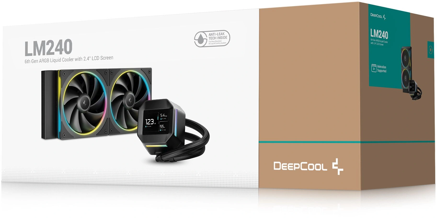 Система водяного охлаждения Deepcool LM240 ARGB Soc-AM5/AM4/1200/1700/1851 черный 4-pin 19-36dB Al LCD 220W 1404gr Ret (R-LM240-BKDMMC-1)