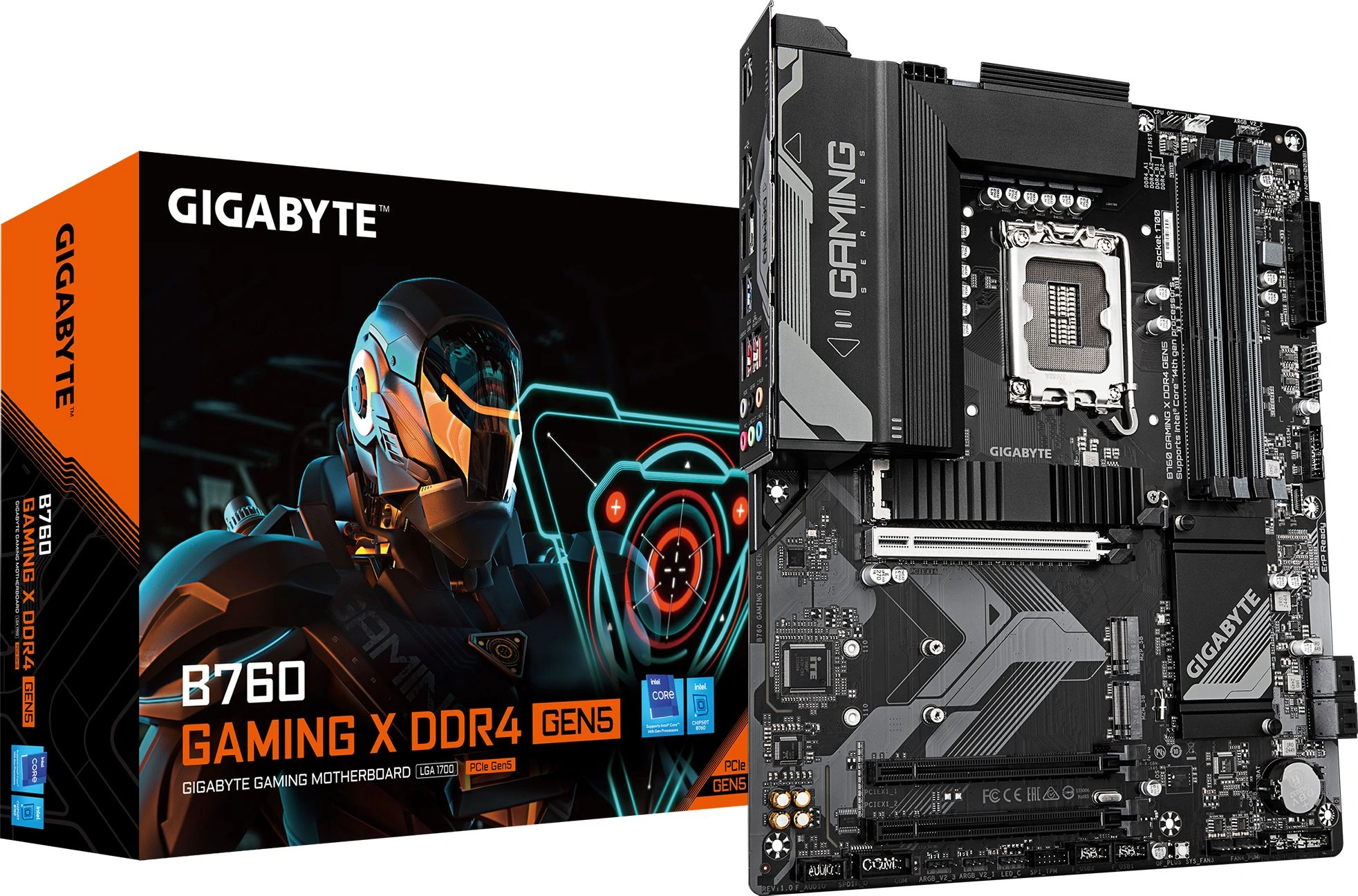 Материнская плата Gigabyte B760 GAMING X DDR4 GEN5 Soc-1700 Intel B760 4xDDR4 ATX AC`97 8ch(7.1) 2.5Gg RAID+HDMI+DP
