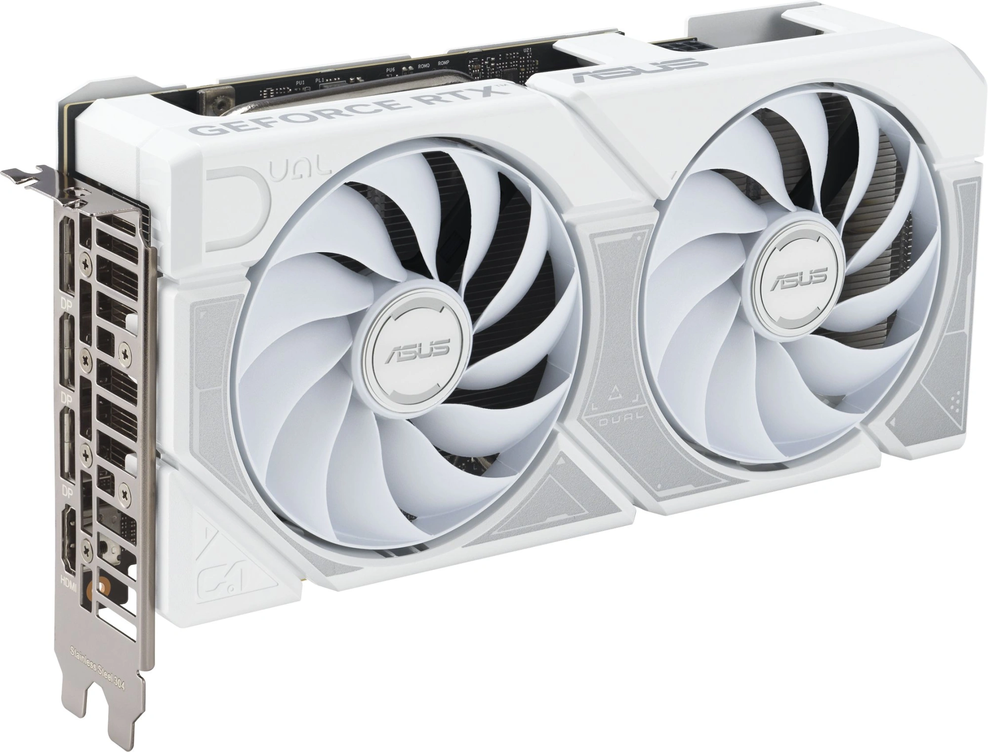 Видеокарта Asus PCI-E 5.0 DUAL-RTX5060TI-O8G-WHITE NVIDIA GeForce RTX 5060TI 8Gb 128bit GDDR7 2602/28000 HDMIx1 DPx3 HDCP Ret