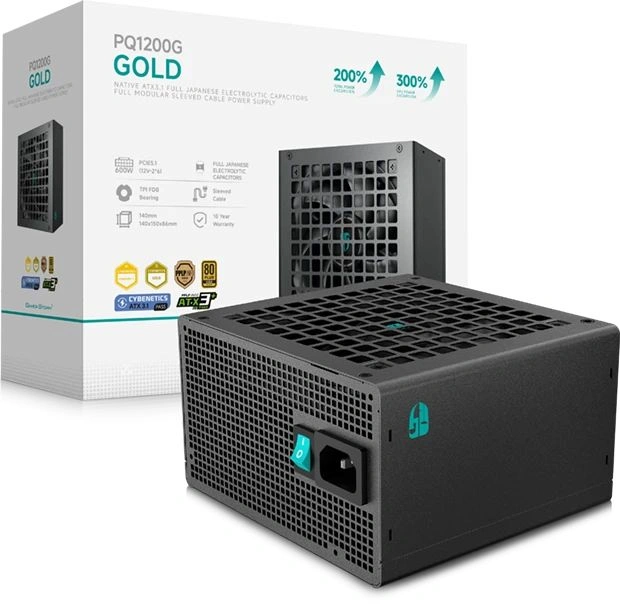 Блок питания Deepcool ATX 1200W GamerStorm PQ1200G Gen.5 80+ gold (20+4pin) APFC 120mm fan 9xSATA Cab Manag RTL