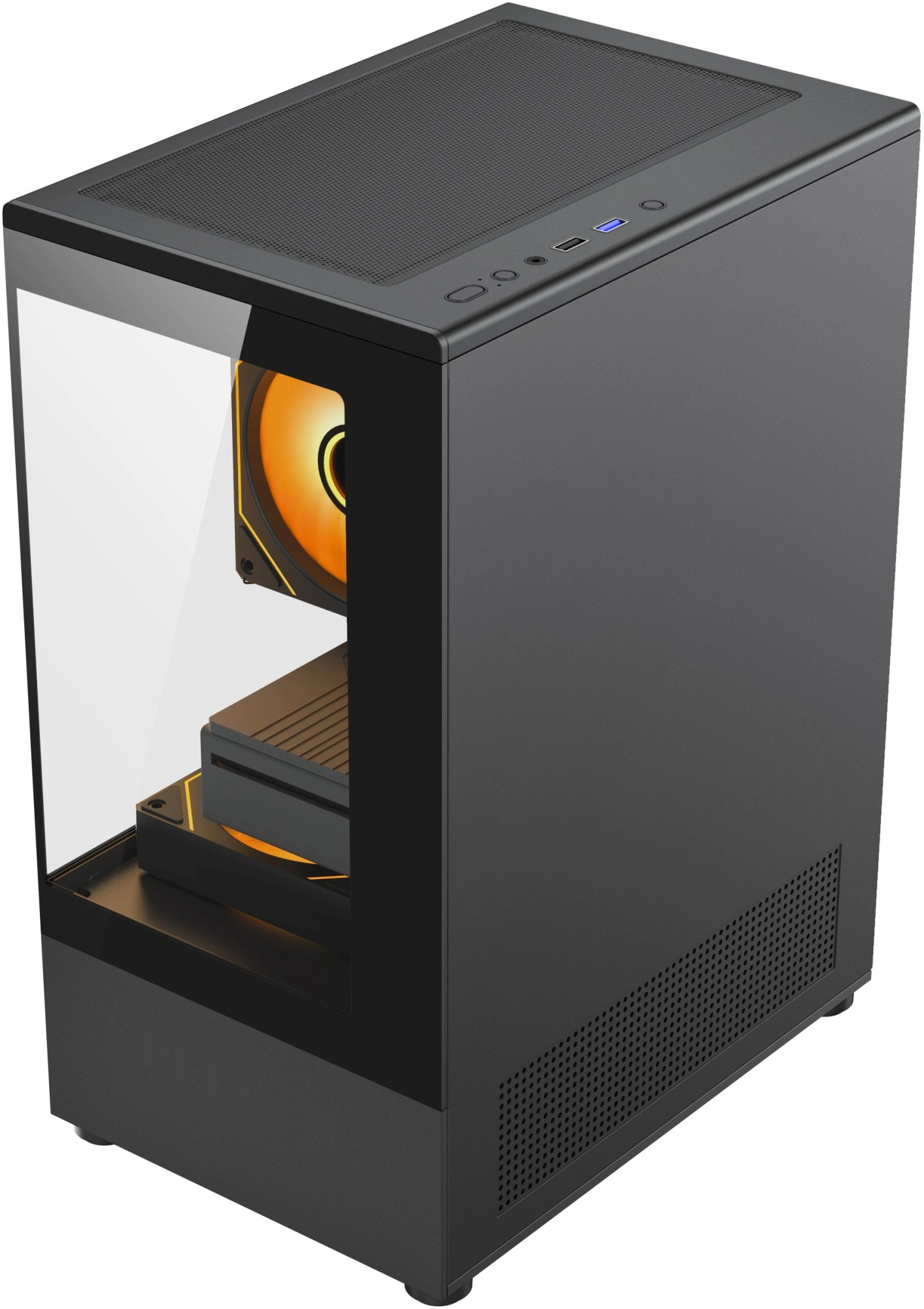 Корпус Accord ACC-UE2B TG OFFICE PRO черный без БП mATX 1xUSB3.0 audio