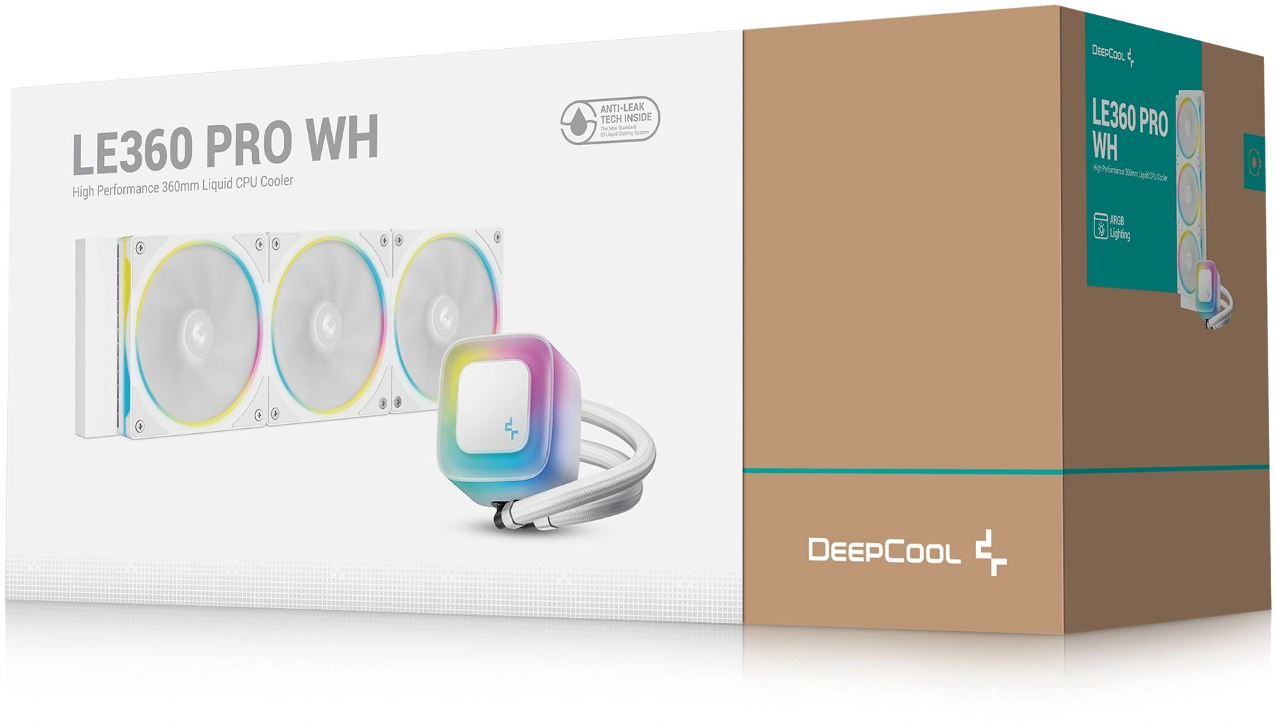 Система водяного охлаждения Deepcool LE360 Pro ARGB Soc-AM5/AM4/1200/1700/1851 белый 4-pin 19-33dB Al 300W 1817gr Ret (R-LE360PRO-WHAMMC-G-1)