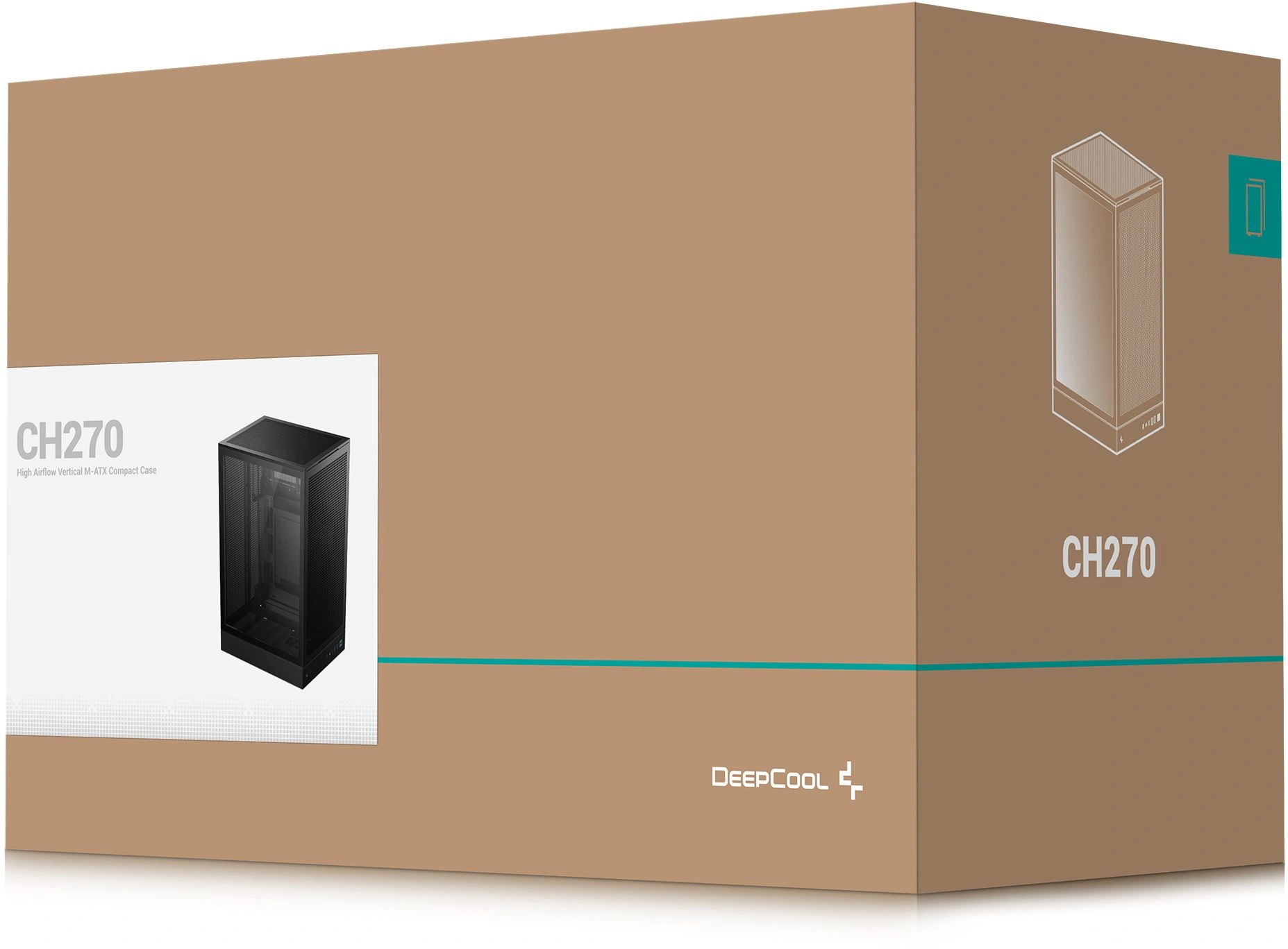 Корпус Deepcool CH270 черный без БП mATX 6x120mm 2x140mm 2xUSB3.0 audio bott PSU