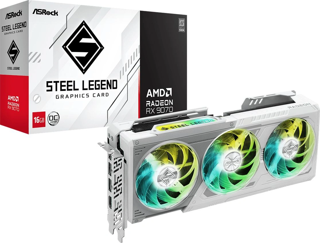 Видеокарта Asrock PCI-E 5.0 RX9070 SL 16GO AMD Radeon RX 9070 16Gb 256bit GDDR6 2210/20000 HDMIx1 DPx3 HDCP Ret