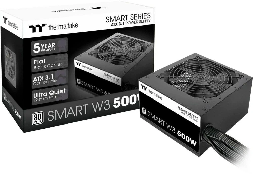 Блок питания Thermaltake ATX 500W Smart W3 Gen.5 80+ white (20+4pin) APFC 120mm fan 4xSATA RTL