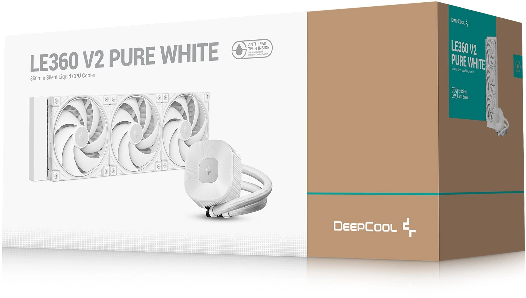 Система водяного охлаждения Deepcool LE360 V2 Pure ARGB Soc-AM5/AM4/1200/1700/1851 белый 4-pin 24.96dB Al LCD 250W 1554gr Ret (R-LE360PURE-WHLNMD-G-1)