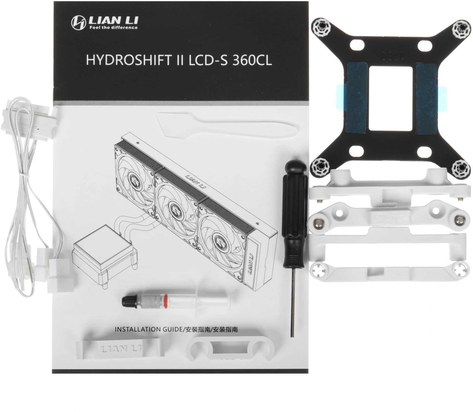 Система водяного охлаждения Lian-Li HydroShift II LCD-S 360CL ARGB Soc-AM5/AM4/1700/1851 белый 4-pin 30dB Al LCD Ret (G89.GHS2LCDS36CW.R0)