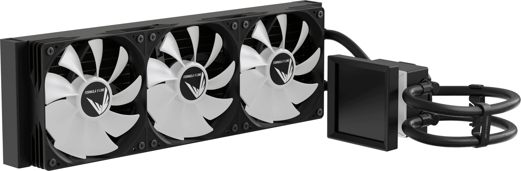 Система водяного охлаждения Formula Ice Jet Vision 360 ARGB Soc-AM5/AM4/1200/2066/1700/1851 черный 4-pin 1-27dB Al+Cu LCD 315W 2020gr Ret (ICE JET VISION 360 BK)