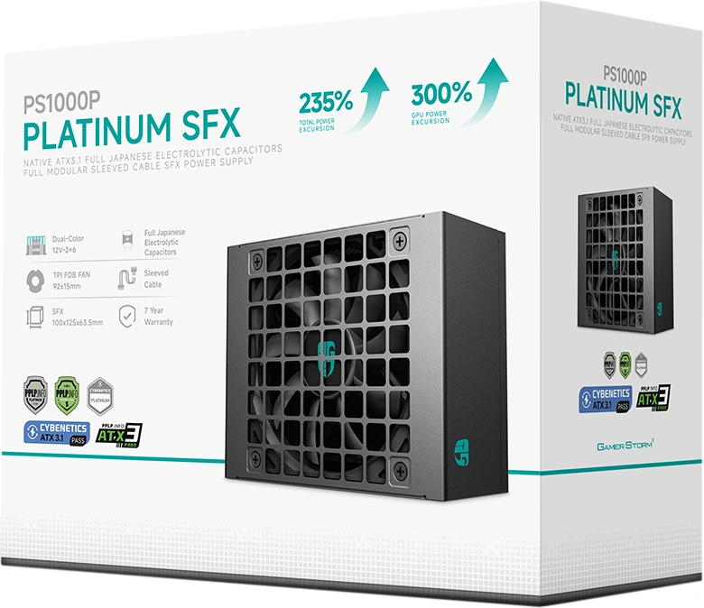 Блок питания Deepcool SFX 1000W PS1000P (20+4pin) APFC 92mm fan 6xSATA Cab Manag RTL