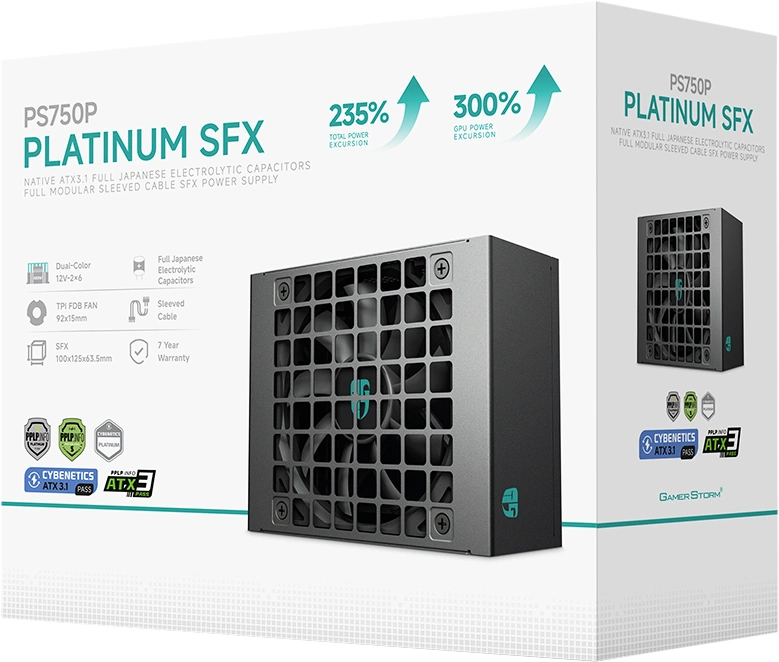 Блок питания Deepcool SFX 750W PS750P (20+4pin) APFC 92mm fan 6xSATA Cab Manag RTL