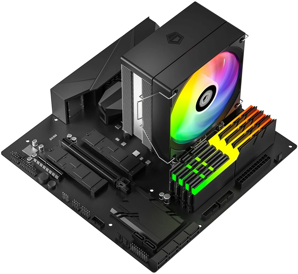 Устройство охлаждения(кулер) ID-Cooling SE-214-XT V2 ARGB Soc-AM5/AM4/1200/1700/1851 серебристый/черный 4-pin 16-27.2dB Al+Cu 200W 810gr Ret (SE-214-XT V2 ARGB)