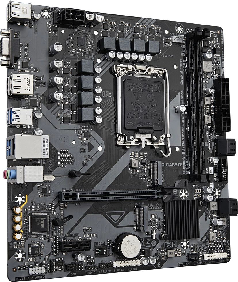 Материнская плата Gigabyte B760M E Soc-1700 Intel B760 2xDDR5 mATX AC`97 8ch(7.1) GbLAN RAID+VGA+HDMI+DP