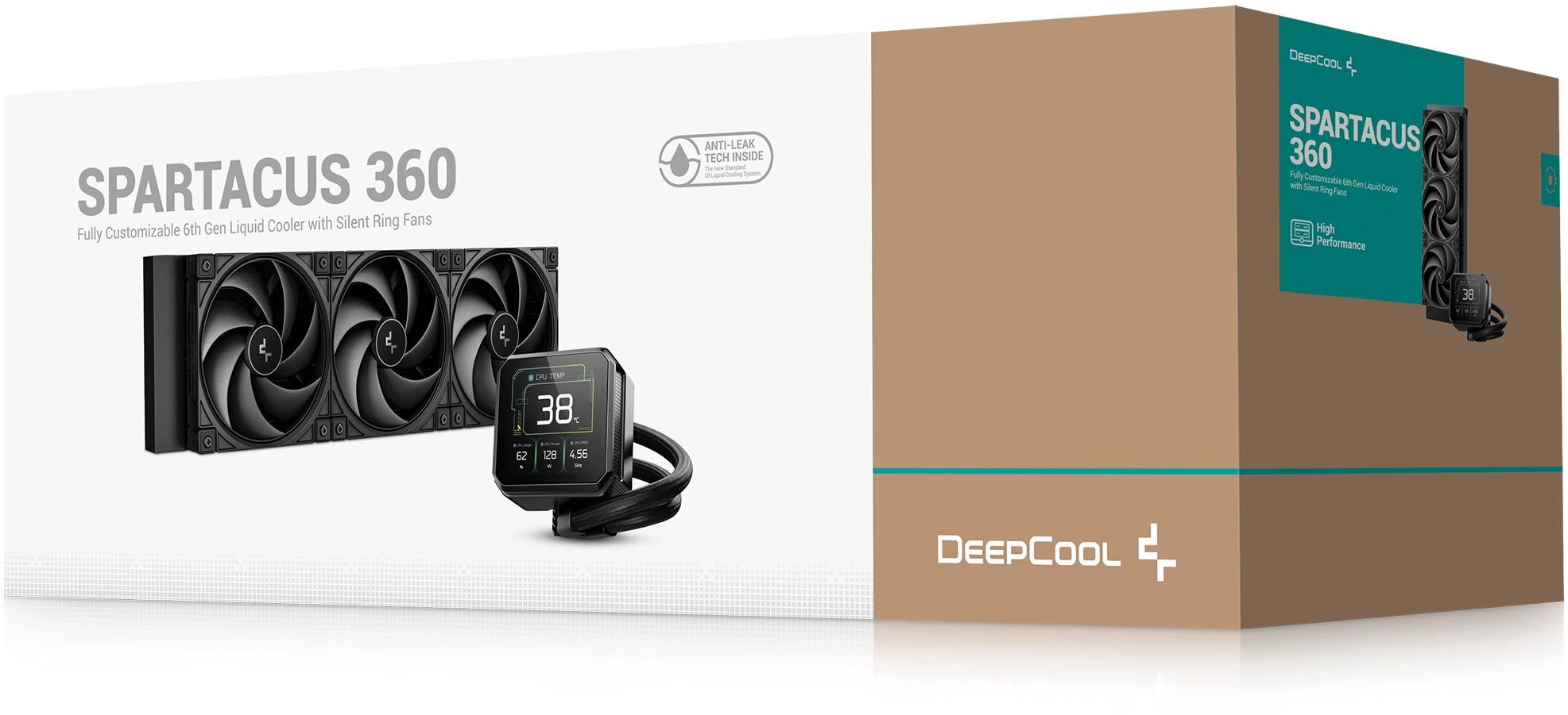 Система водяного охлаждения Deepcool Spartacus 360 ARGB Soc-AM5/AM4/1200/1700/1851 черный 4-pin 32.23dB Al LCD 2073gr Ret (R-SPT360-BKDSMP-G-1)