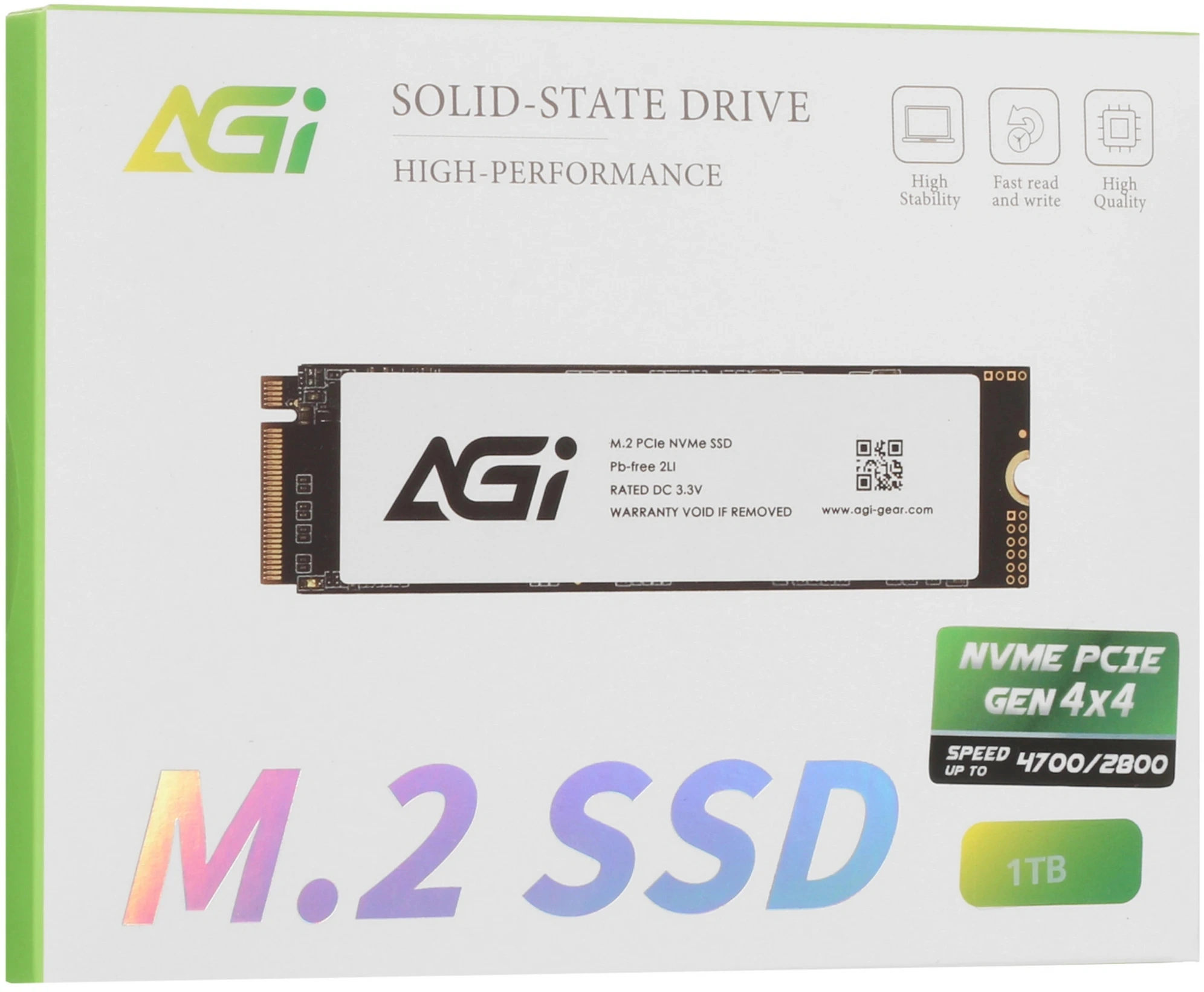 Накопитель SSD AGi PCIe 4.0 x4 1TB AGI1T0G43AI818 AI818 M.2 2280