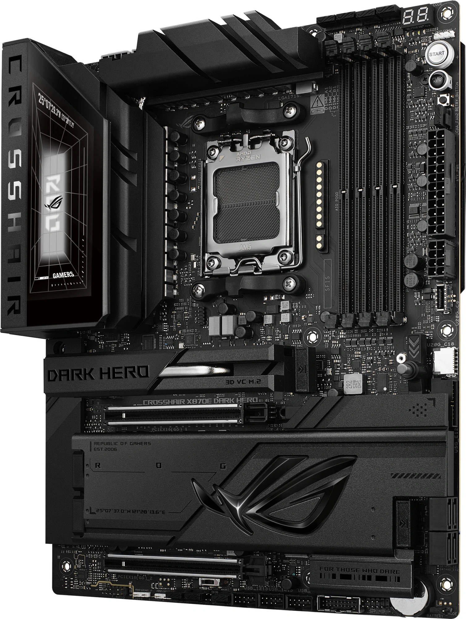 Материнская плата Asus ROG CROSSHAIR X870E DARK HERO Socket AM5 AMD X870E 4xDDR5 ATX AC`97 8ch(7.1) 1 x 10Gigabit + 1 x 5Gigabit RAID+HDMI