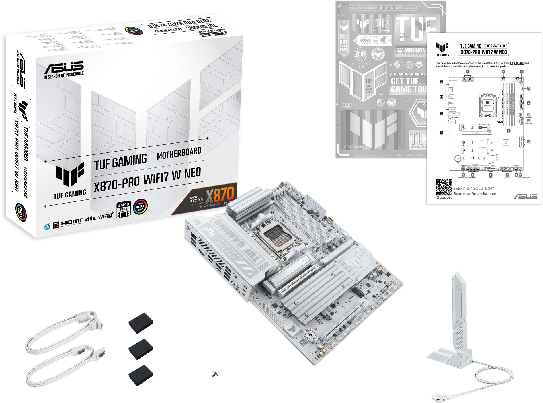 Материнская плата Asus TUF GAMING X870-PRO WIFI7 W NEO Socket AM5 AMD X870 4xDDR5 ATX AC`97 8ch(7.1) 5Gigabit RAID+HDMI