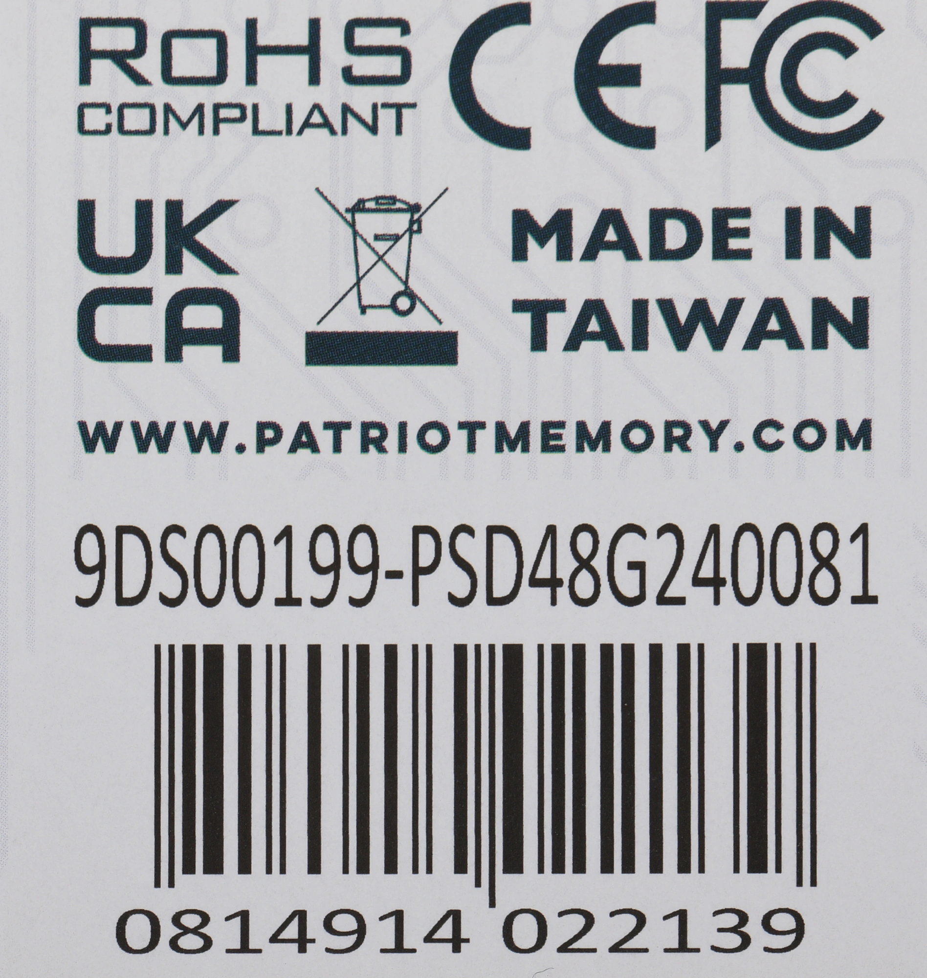 Память DDR4 8Gb 2400MHz Patriot PSD48G240081 Signature RTL PC4-19200 CL17 DIMM 288-pin 1.2В single rank Ret
