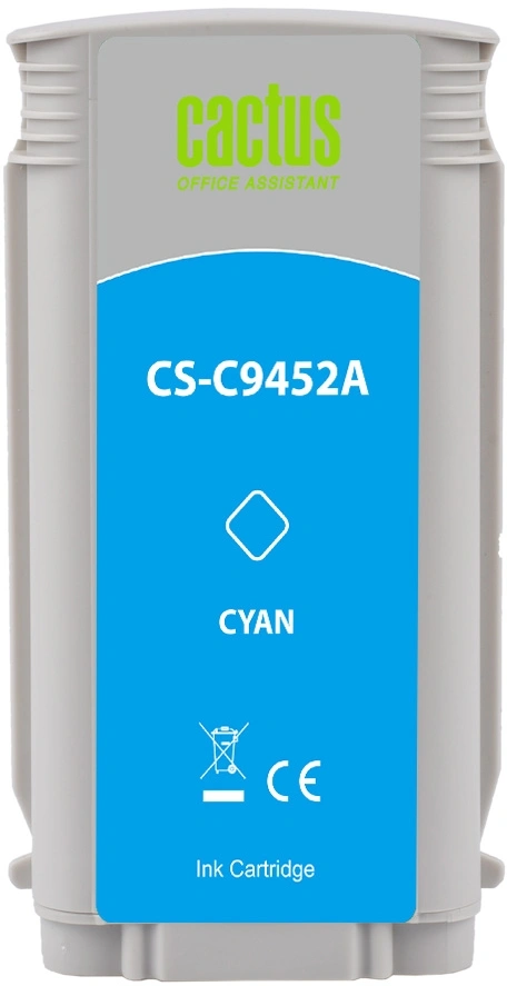 Картридж струйный Cactus CS-C9452A №70 голубой (130мл) для HP DJ Z3100