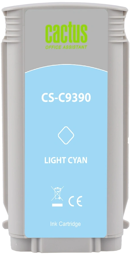 Картридж струйный Cactus CS-C9390 №70 светло-голубой (130мл) для HP DJ Z3100